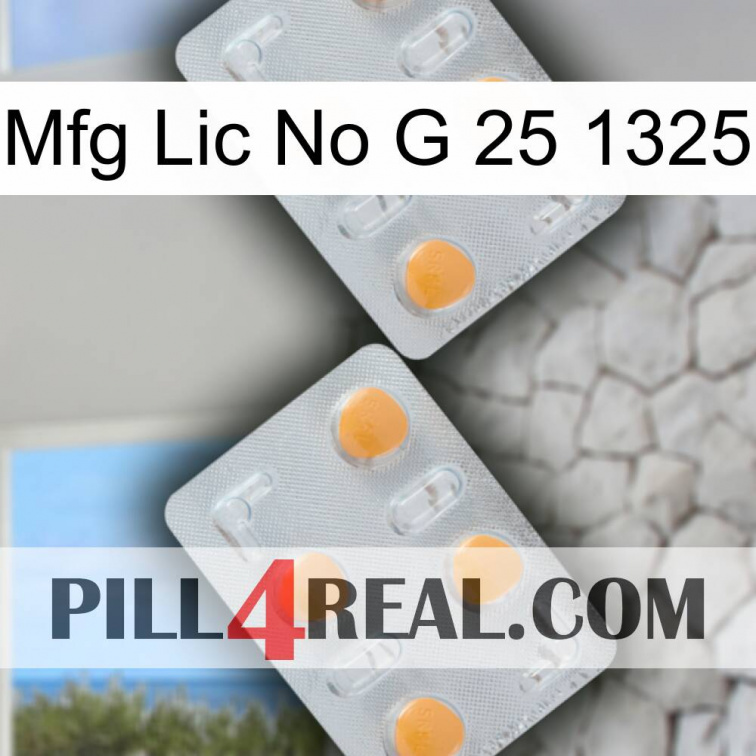 Mfg Lic No G 25 1325 25